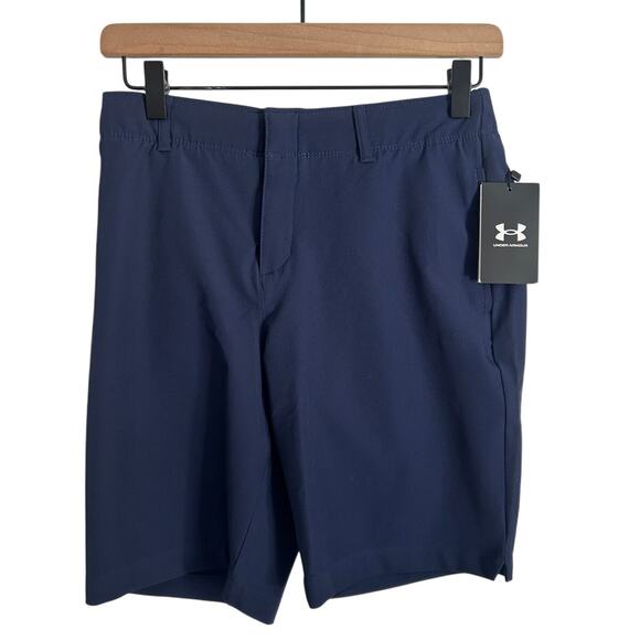 UNDER ARMOUR Navy Blue UA Storm LINKS 9” GOLF SHORTS Womens Size 2 NEW - Picture 1 of 7
